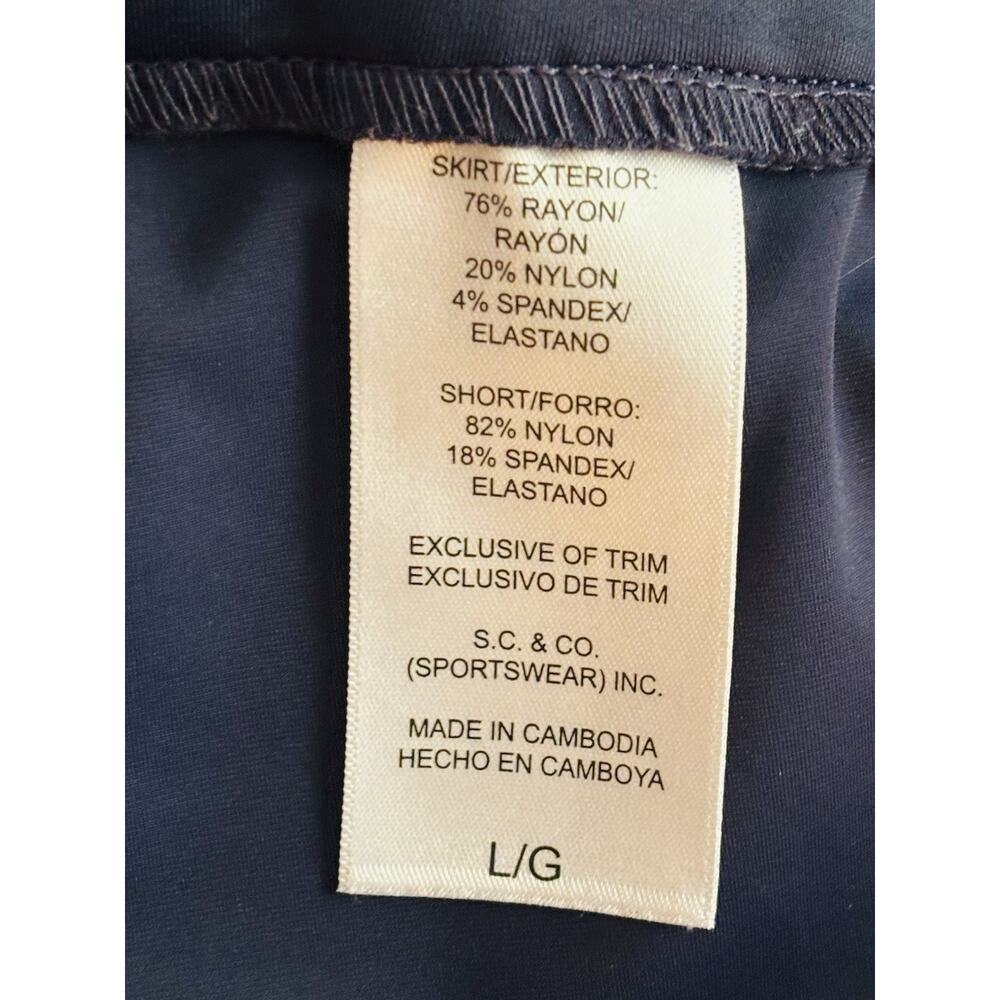 S.C. & Co. Navy Floral Tummy Control Skort Size Large EUC - Picture 8 of 8
